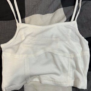 white cropped tank top
